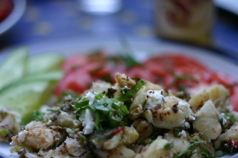 Butterbeans with feta and sorrel