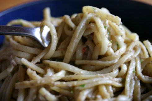 Linguine with sardine pesto