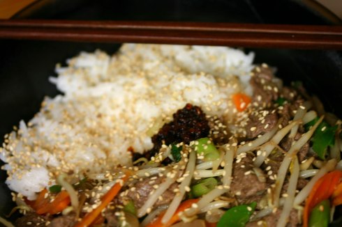 Lemongrass beef stirfry