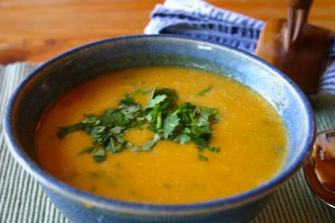 squash soup with coconut milk and lemongrass