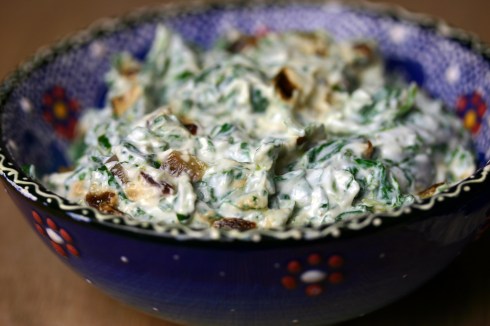 Spinach and onion yogurt dip