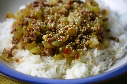 Szechuan celery with beef