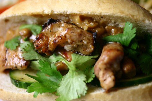 Chicken satay sandwich