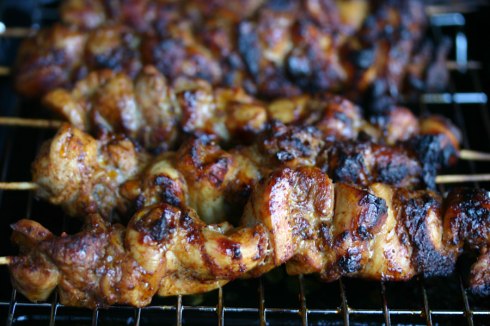 Balinese chicken skewers