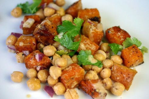 Roast squash and chickpea salad