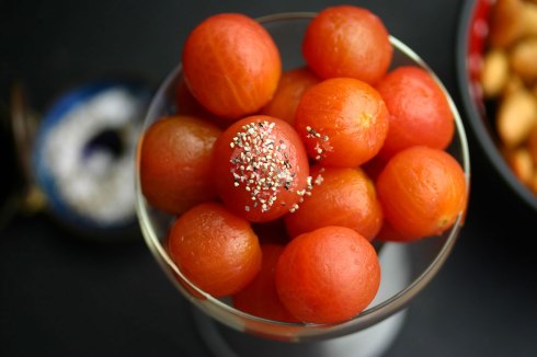 cherry tomatoes marinated in vodka
