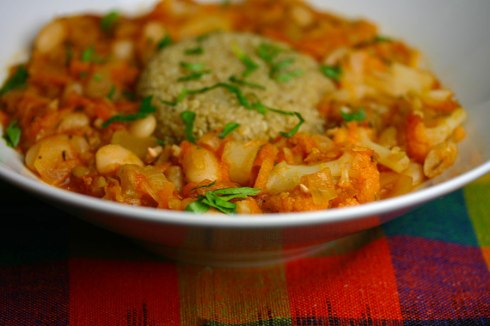 Cauliflower and white bean stew