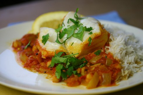 Cod and chickpea curry