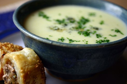 Potato, leek and Stilton soup